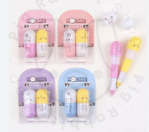 Boligrafo Extensible Capsula de Vitamina Molang (RANDOM) - Pig Rabbit Shop Kpop store Spain