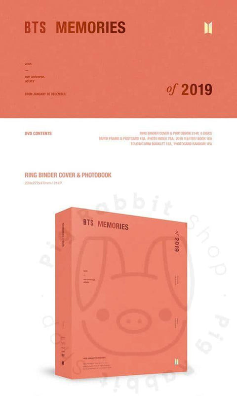 BTS MEMORIES OF 2019 DVD + PHOTOBOOK - Pig Rabbit Shop Kpop store Spain