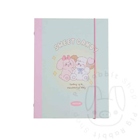 Carpeta de tapa dura Sweet CandyA5 - Photocard Kpop - Planificador de 6 anillas diario álbum de recortes - Pig Rabbit Shop Kpop store Spain