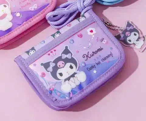 Cartera Holografico Kuromi con Correa para el cuello - Pig Rabbit Shop Kpop store Spain