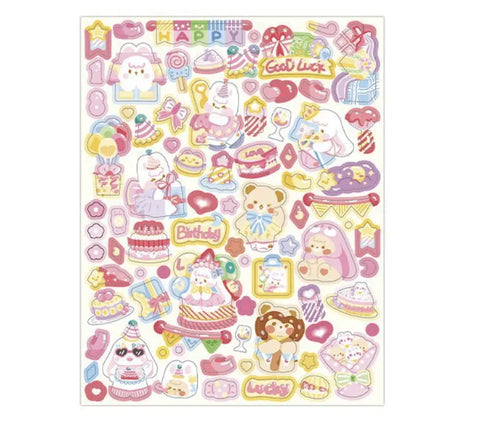 DECO STICKER HAPPY BIRTHDAY - Pig Rabbit Shop Kpop store Spain