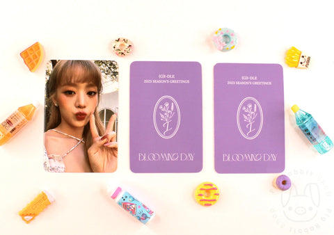 (G)I-DLE – 2023 Season’s Greetings [BLOOMING DAY] Preorder photocard - Pig Rabbit Shop Kpop store Spain