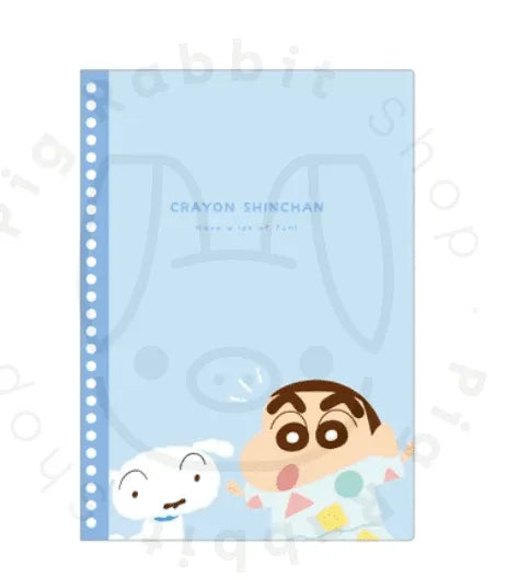 LIBRETA CRAYON SHIN CHAN HAVE A LOT OF FUN! B5 PERFORADA AZUL - Pig Rabbit Shop Kpop store Spain