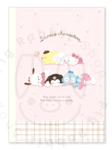 LIBRETA SANRIO CHARACTERS SLEEP TO NIGHT AND BE WELL! REST DEEPLY AND DREAM SWEETLY - Pig Rabbit Shop Kpop store Spain