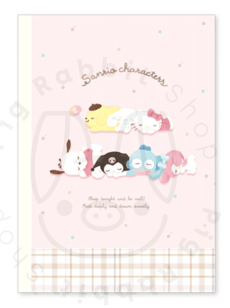 LIBRETA SANRIO CHARACTERS SLEEP TO NIGHT AND BE WELL! REST DEEPLY AND DREAM SWEETLY - Pig Rabbit Shop Kpop store Spain