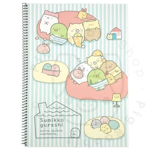 Libreta Summikko Gurashi A5 Espiral House Interior a rayas - Pig Rabbit Shop Kpop store Spain