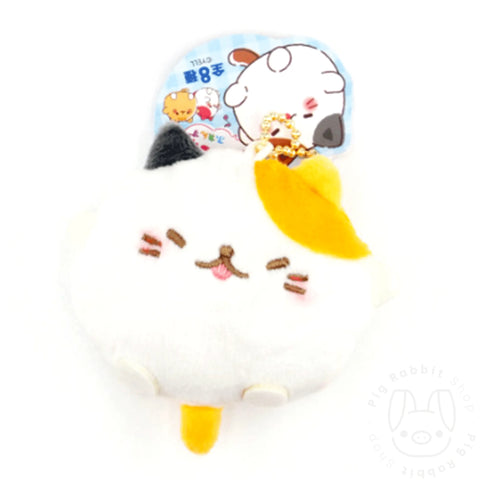LLavero gato Nekomaru Pukiyu Calico con Sonido (Blanco/Naranja) - Pig Rabbit Shop Kpop store Spain