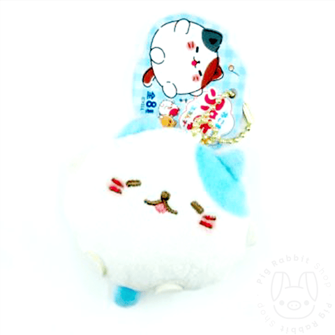 LLavero Nekomaru Pukiyu con Sonido (Blanco/Azul) - Pig Rabbit Shop Kpop store Spain