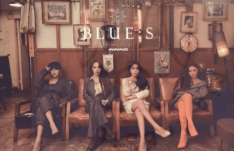 MAMAMOO 8th Mini album - BLUE;S [ b ] poster - Pig Rabbit Shop Kpop store Spain