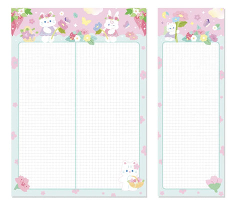 NOTES 2 PIECES FLOWER CAT - Pig Rabbit Shop Kpop store Spain