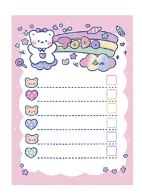 NOTES MENGMENG BEAR CHECK LIST - Pig Rabbit Shop Kpop store Spain