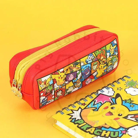 POKEMON Estuche Doble Compartimento (Rojo) - Pig Rabbit Shop Kpop store Spain