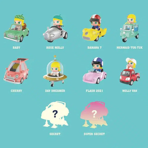 POP MART Molly Car Car Series Blind Box - Pig Rabbit Shop Kpop store Spain