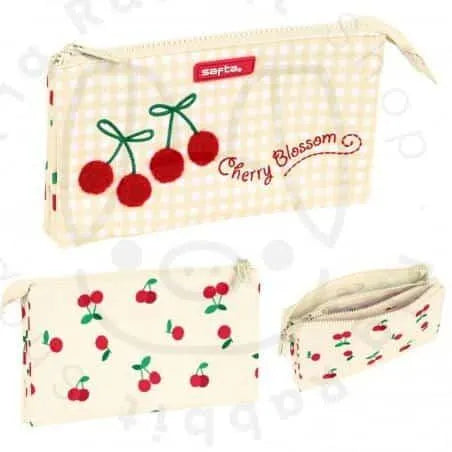 PORTATODO ESTUCHE TRIPLE CHERRY - Pig Rabbit Shop Kpop store Spain