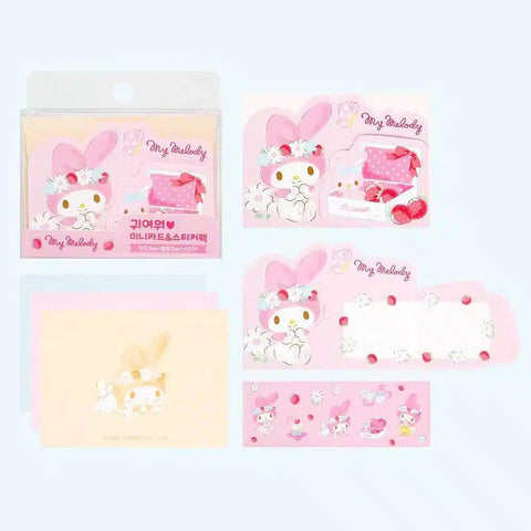 Sanrio Characters Cute Mini Letter Card Set My melody - Felicitacion - Pig Rabbit Shop Kpop store Spain