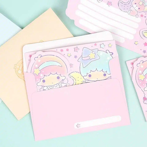 Sanrio Characters Cute Mini Letter Card Set Twin Stars - Felicitacion - Pig Rabbit Shop Kpop store Spain