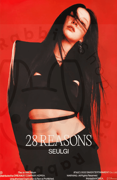 Seulgi 1st Mini album - 28 Reasons [ case - A ] Poster - Pig Rabbit Shop Kpop store Spain