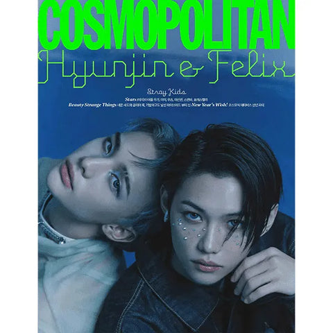 STRAY KIDS - HYUNJIN & FELIX COVER COSMOPOLITAN MAGAZINE (JAN/23) - Pig Rabbit Shop Kpop store Spain