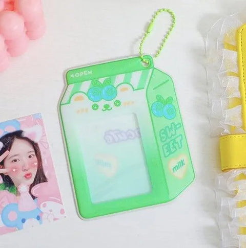 Tarjetero MILK transparente kawaii Hisocute para photocard kpop - Pig Rabbit Shop Kpop store Spain