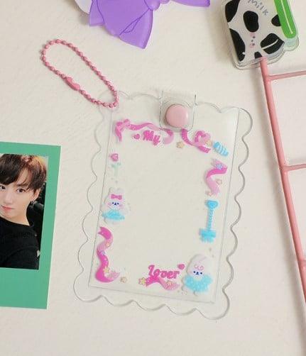 Tarjetero transparente kawaii para photocard kpop - Pig Rabbit Shop Kpop store Spain