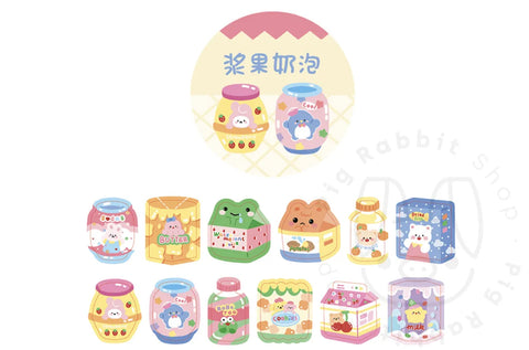 WASHI STICKER YOGURT - Pig Rabbit Shop Kpop store Spain