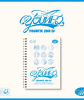 Álbum YOUNITE 2nd EP YOUNI-Q versión oficial K-Pop, cuaderno coleccionable con diseño azul